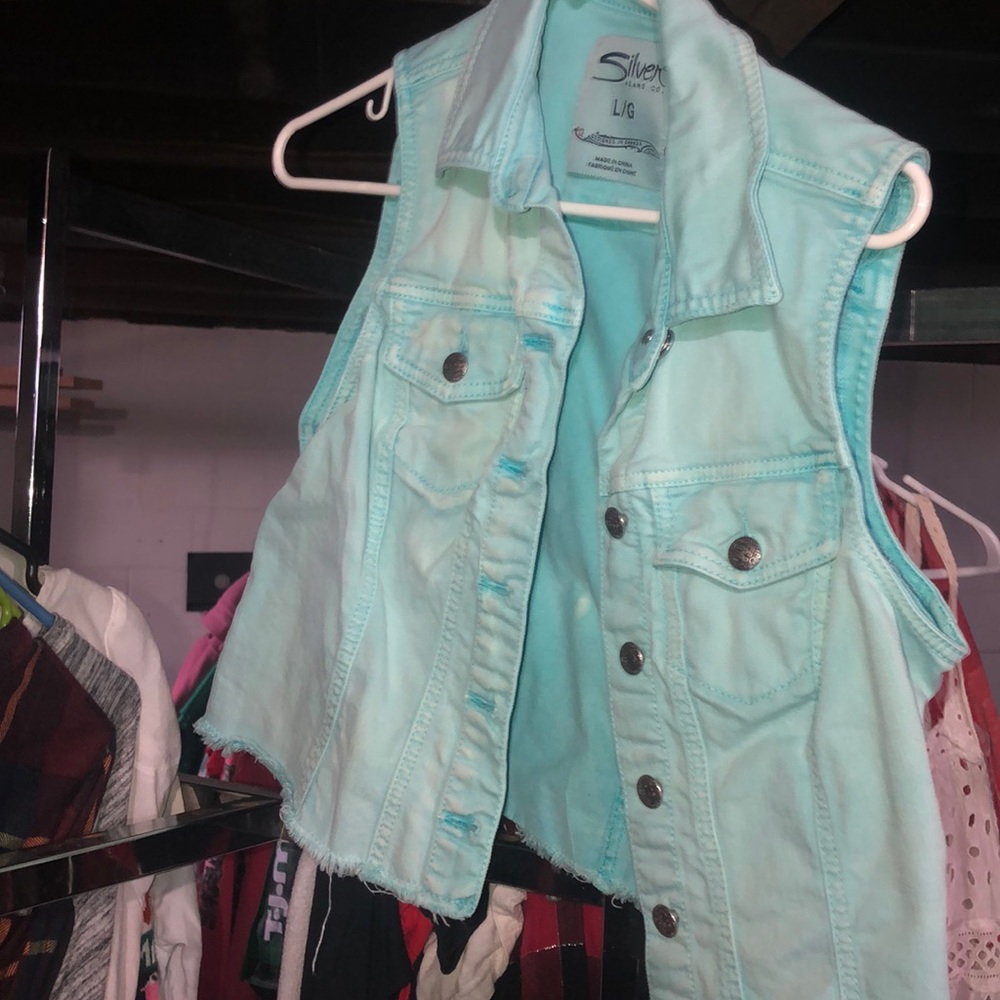 Silver faded wash vest